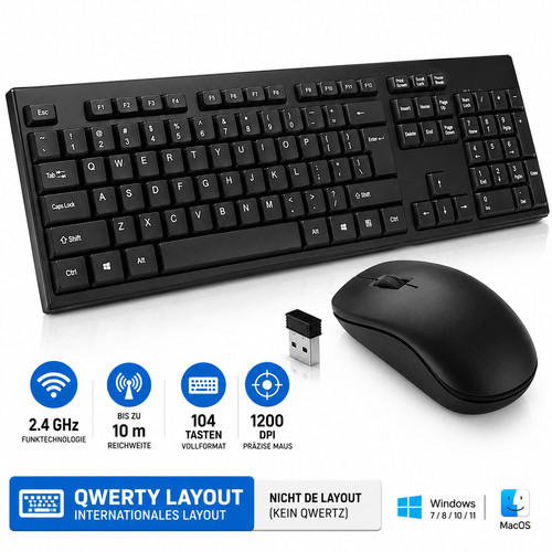 Kabellose tastatur maus - kabellose,