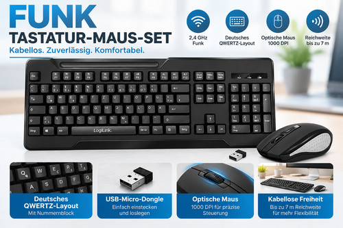 Funk tastatur maus set qwertz - tastatur,